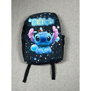 Disney Stitch Backpack Lunch Bag Pencil Case Set Kids Black Galaxy Excellent